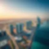 Aerial view of Dubai Pointe showcasing its unique architecture