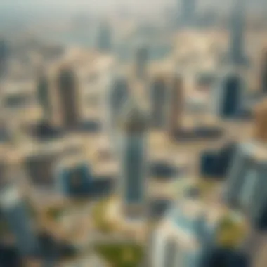 Aerial Perspective of Dubai's Real Estate Market Aerial view highlighting Dubai's real estate landscape