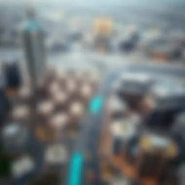 Aerial View of Dubai's Luxury Developments Aerial view of luxury real estate developments in Dubai