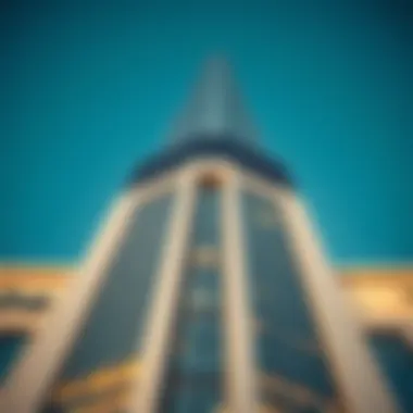 Architectural Features of Emirates Financial Tower Architectural detail of the Emirates Financial Tower facade