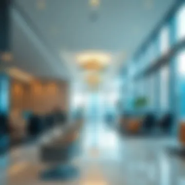 Interior design showcasing modern office space within the tower