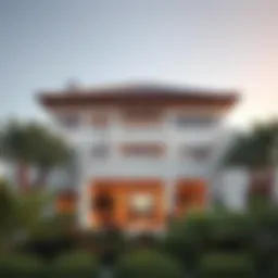 Stunning exterior of Emirates Oasis Villas showcasing innovative architecture