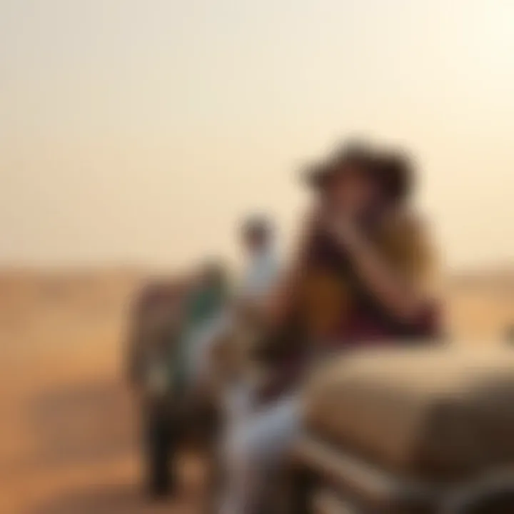 Adventurous moments of a group taking a desert safari in Dubai
