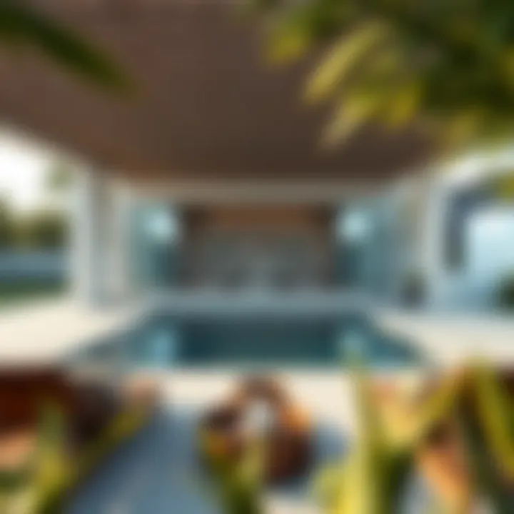 Outdoor pool area of a luxury holiday home, perfect for relaxation