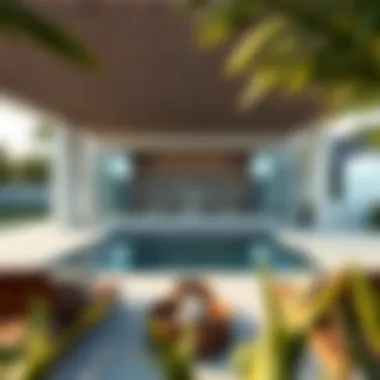 Serene Outdoor Oasis in Everluxe Properties Outdoor pool area of a luxury holiday home, perfect for relaxation