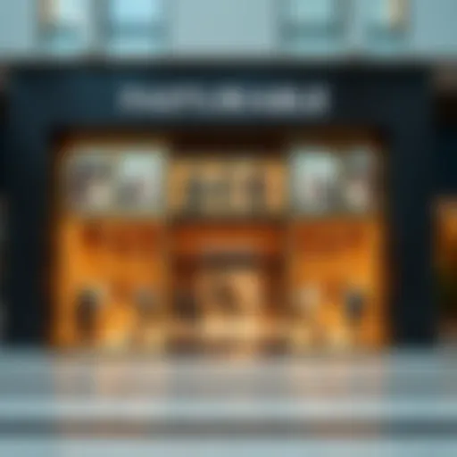 Luxurious storefront representing high-end fashion