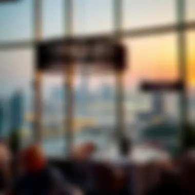 Dining with a View of Dubai's Skyline View of Dubai skyline from an upscale restaurant