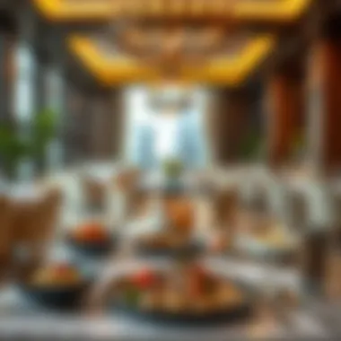 Gourmet Dining Experience in Dubai Elegant dining setup with gourmet dishes