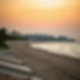 Panoramic view of Ras Al Khaimah's beach at sunset