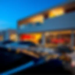 Modern garage space in Dubai with luxury cars