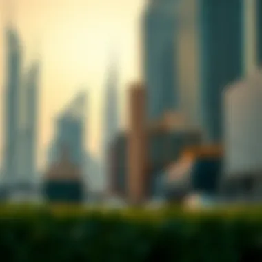 Symbols of various industries in Dubai