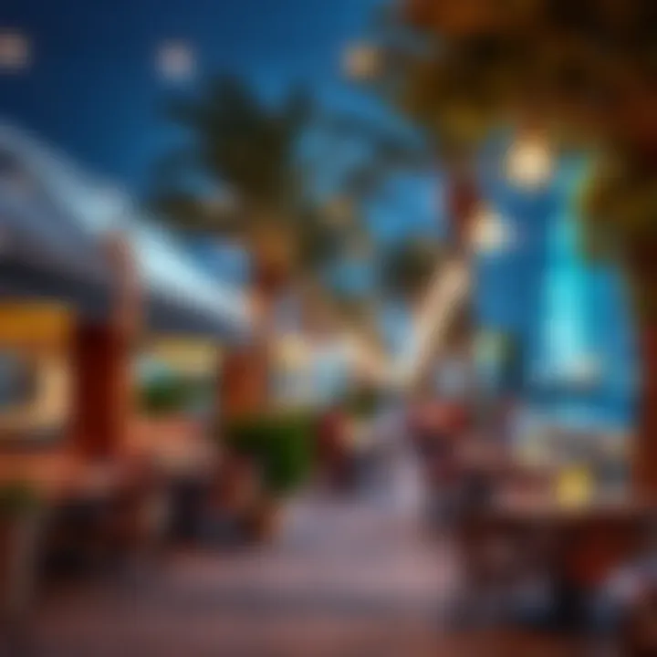 Vibrant outdoor seating area in JBR restaurants