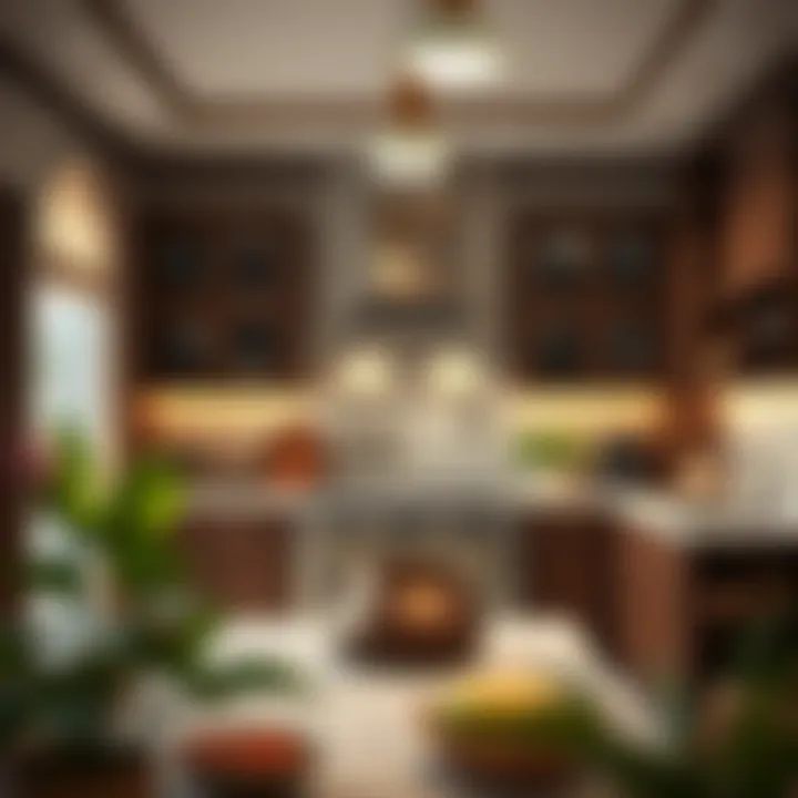 A cozy kitchen space adorned with traditional elements, highlighting the blend of modernity and heritage.