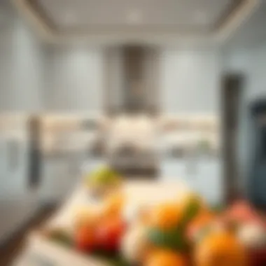 Elegant Kitchen for Gourmet Culinary Experiences An elegant kitchen showcasing high-end appliances and minimalist design, perfect for gourmet culinary experiences.