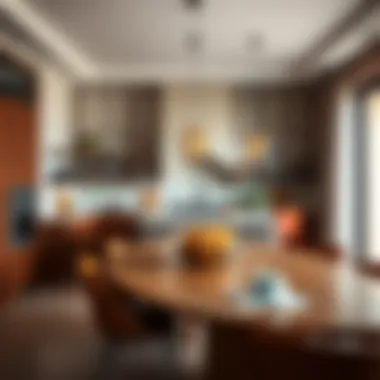 Open-Plan Kitchen Embracing Multicultural Influences A thoughtfully designed open-plan kitchen reflecting multicultural influences with vibrant colors and textures.