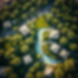 Aerial view showcasing the lush greenery of مبزرة الخضراء