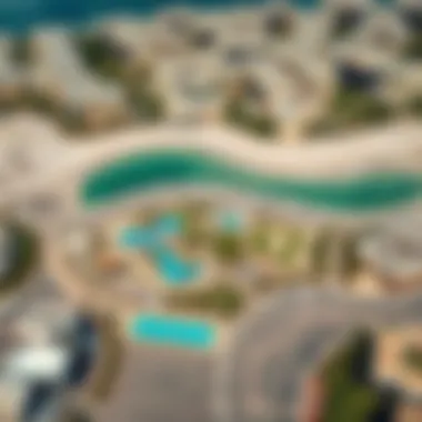 Aerial View of Mamzar Beach and Surroundings Aerial view of Mamzar Beach park and surrounding amenities