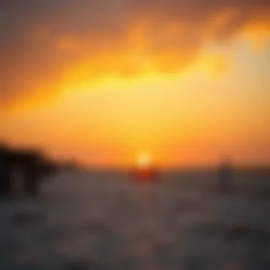 Sunset over Mamzar Beach highlighting the tranquil atmosphere
