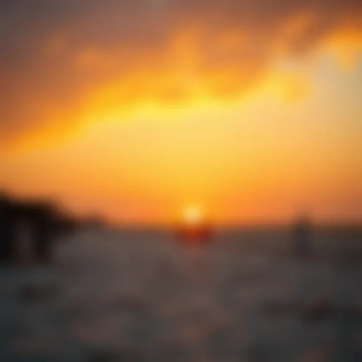 Sunset over Mamzar Beach highlighting the tranquil atmosphere