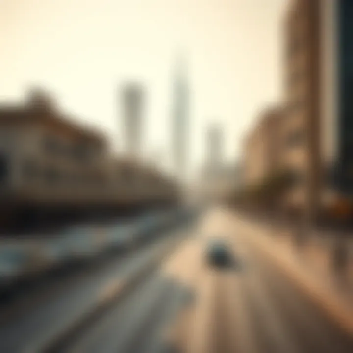 A historical depiction of the early development phases of Sheikh Zayed Road