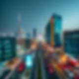 A panoramic view of Mashreq Sheikh Zayed Road showcasing its modern architecture