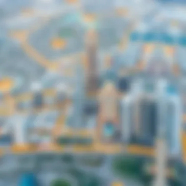 Map highlighting key neighborhoods influenced by MBM العقارية