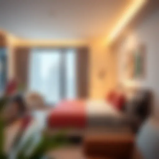 Stylish studio apartment interior in Bur Dubai