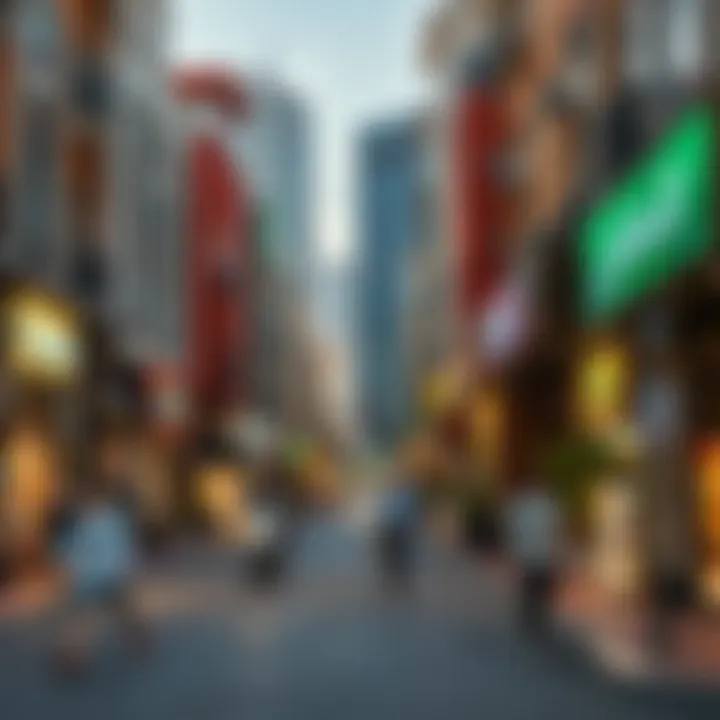 Vibrant street view of Bur Dubai with local shops