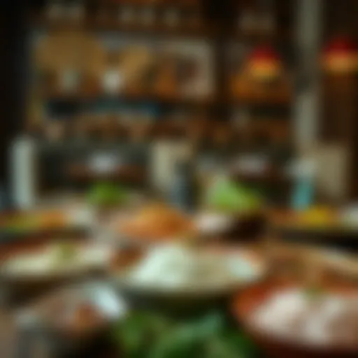 A beautifully arranged table showcasing traditional dishes from مطعم النشامة