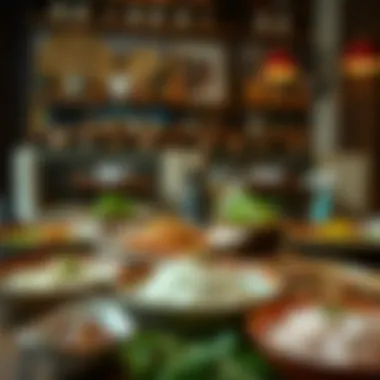 Culinary Delights at مطعم النشامة A beautifully arranged table showcasing traditional dishes from مطعم النشامة