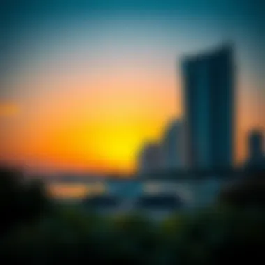 Stunning sunset over the Palm Jumeirah skyline