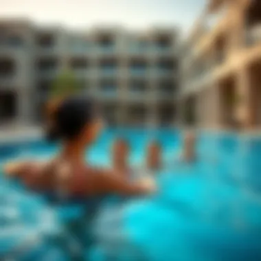 Family Enjoying Pool Access in Dubai Family enjoying a pool day in Dubai