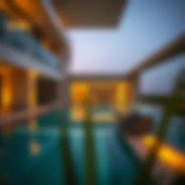 Modern Pool Area in Luxury Dubai Apartment Modern pool area in a Dubai luxury apartment