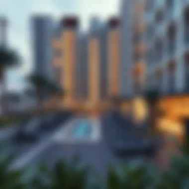Luxurious apartment complex with a gym and wellness center
