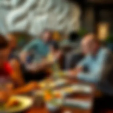 Diners Relishing the Culinary Offerings at Reef Restaurant Customers enjoying their meals at Reef Restaurant