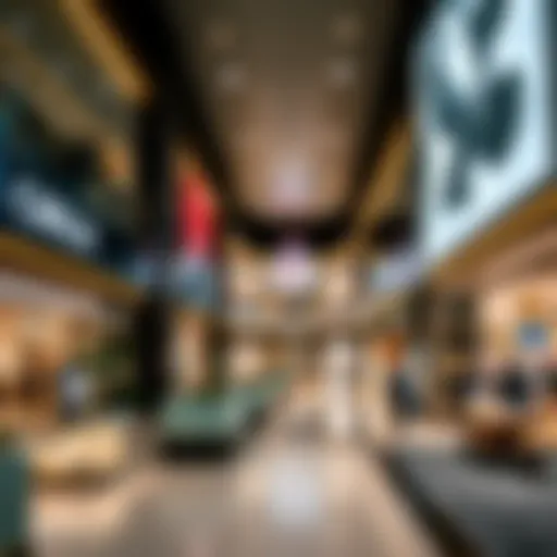 Luxurious mall interior showcasing retail diversity
