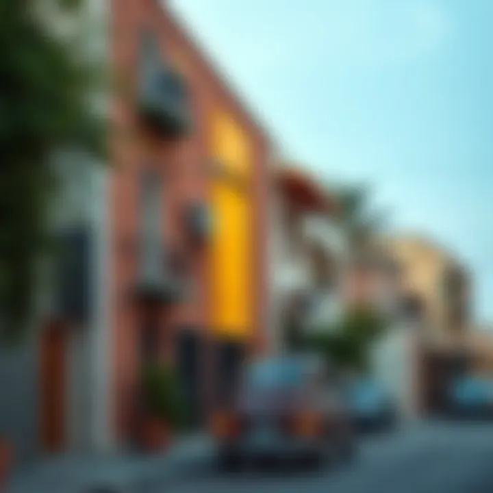 Vibrant Dubai neighborhood street view