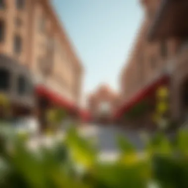 A view of local amenities, including shops and cafes