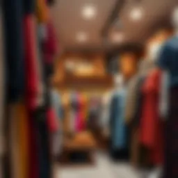 A vibrant second-hand clothing store showcasing unique fashion pieces