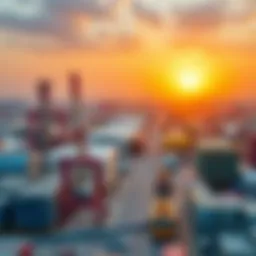 A vibrant overview of Sharjah Industrial Area 13 showcasing its bustling industrial landscape