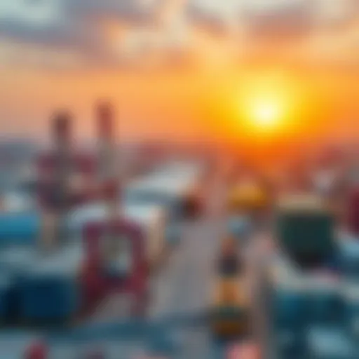 A vibrant overview of Sharjah Industrial Area 13 showcasing its bustling industrial landscape