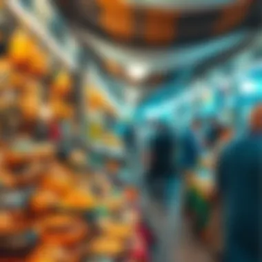 Vibrant local market near شاطئ الحمريه filled with cultural artifacts