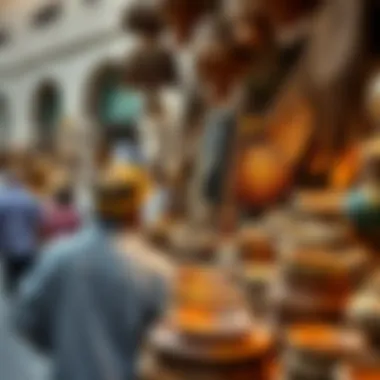 Artisans displaying handmade crafts and traditional products.