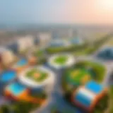Panoramic view of Sport City showcasing its stunning architecture and green spaces