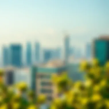 Dubai Skyline and Urban Living Trends View of Dubai skyline highlighting urban living trends and architecture