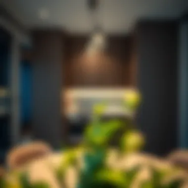 Efficient Kitchen Design in Studio Living Stylish kitchen area in a studio apartment showcasing efficient design