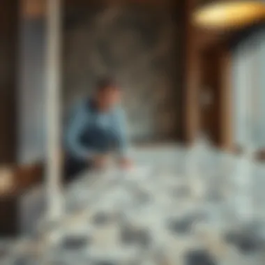 Choosing Terrazzo Materials A designer selecting colors and materials for terrazzo