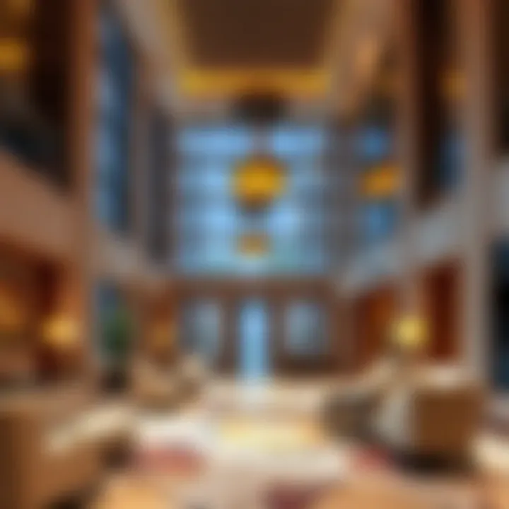 Luxurious lobby interior of The Address Jumeirah Beach Residence
