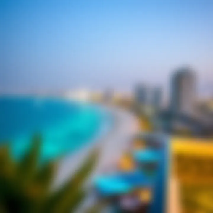 Panoramic beach view from The Address Jumeirah Beach Residence balcony