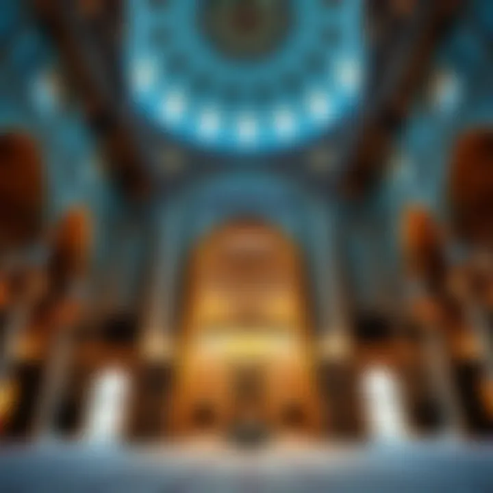 Interior of a Grand Mosque with Calligraphy